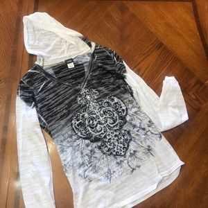 Black and White Long Sleeve Shirt